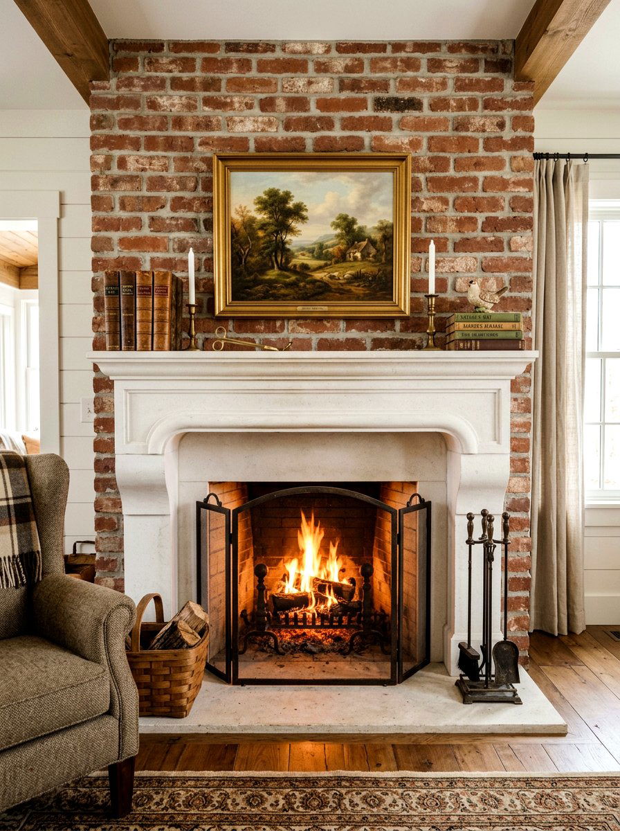 Fireplace Mantle Book Display - 30 stacked books decor ideas