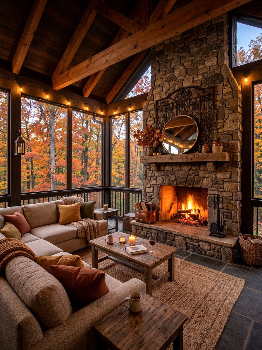 Fireplace Screened Porch - 30 screened porch ideas