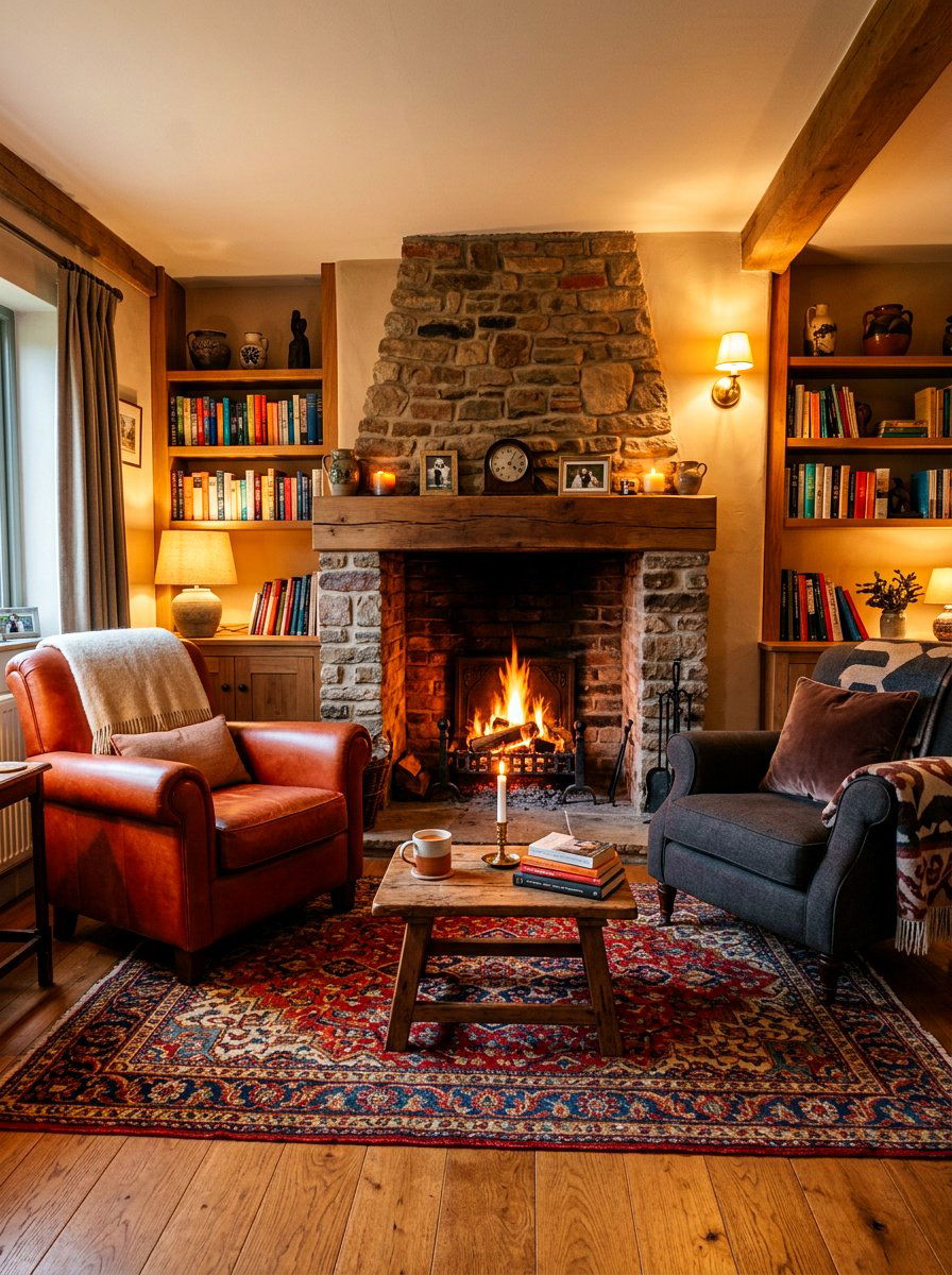 Fireplace Seating Area - 30 quiet romance home ideas