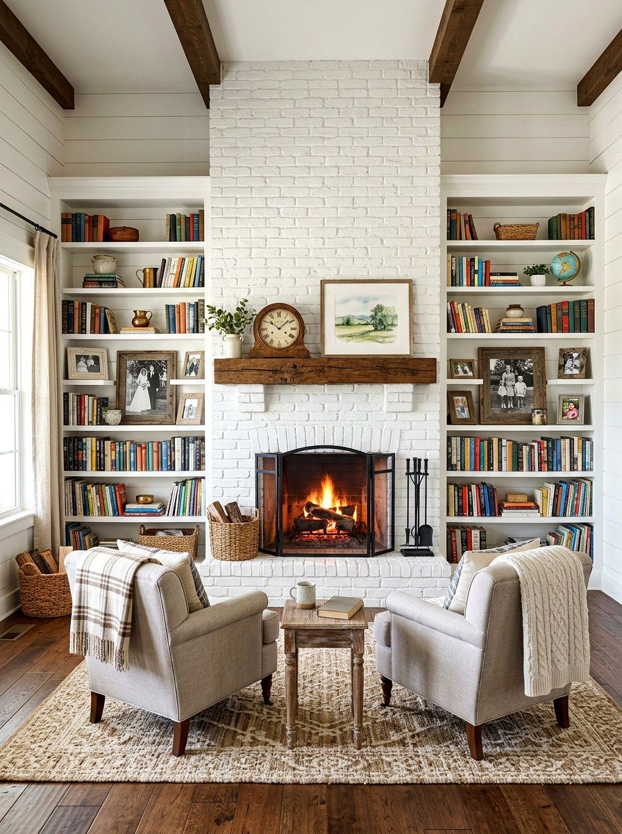 Fireplace Surround Shelving - 30 built in bookshelf ideas