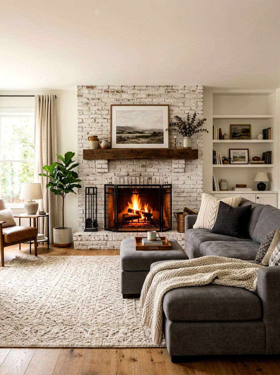 Fireplace Surround Tile - 30 peel and stick tile ideas