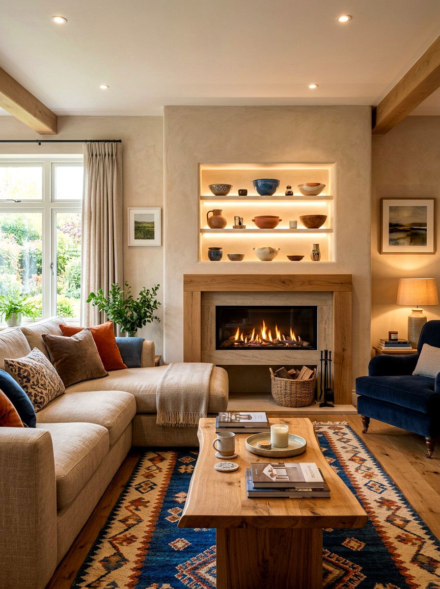 Fireplace Wall Niche - 30 plaster wall niche ideas