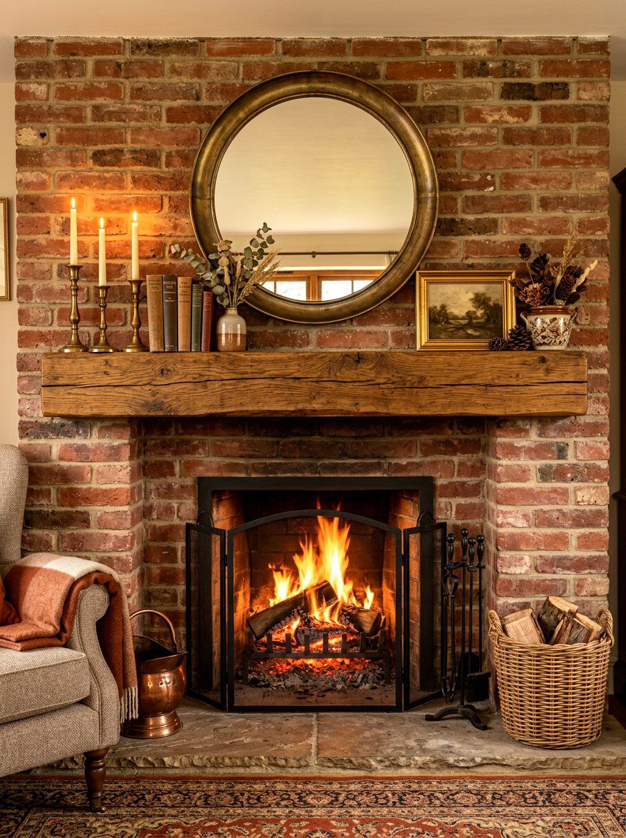 Fireplace mantel shelf - 30 wall shelf decor ideas