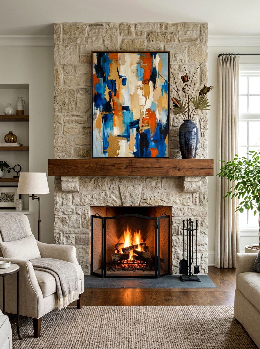 Fireplace mantel shelf - 30 minimalist shelf styling ideas