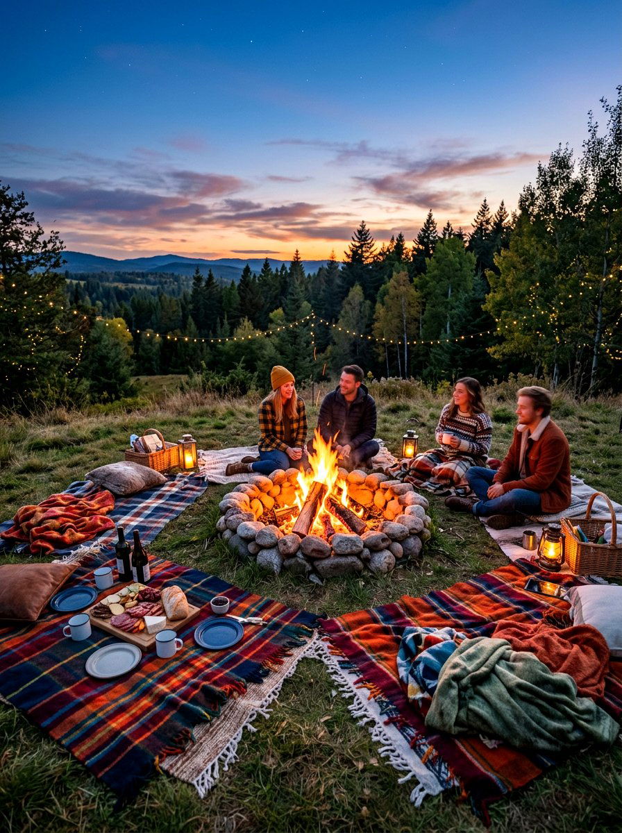 Fireside Picnic Layout - 30 backyard picnic decor ideas