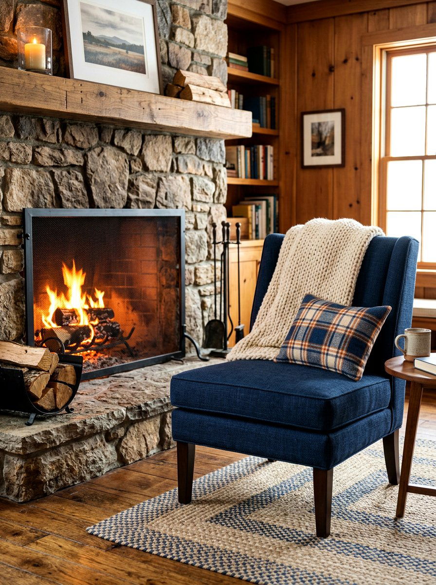 Fireside accent armless chair - 30 armless chair living room ideas