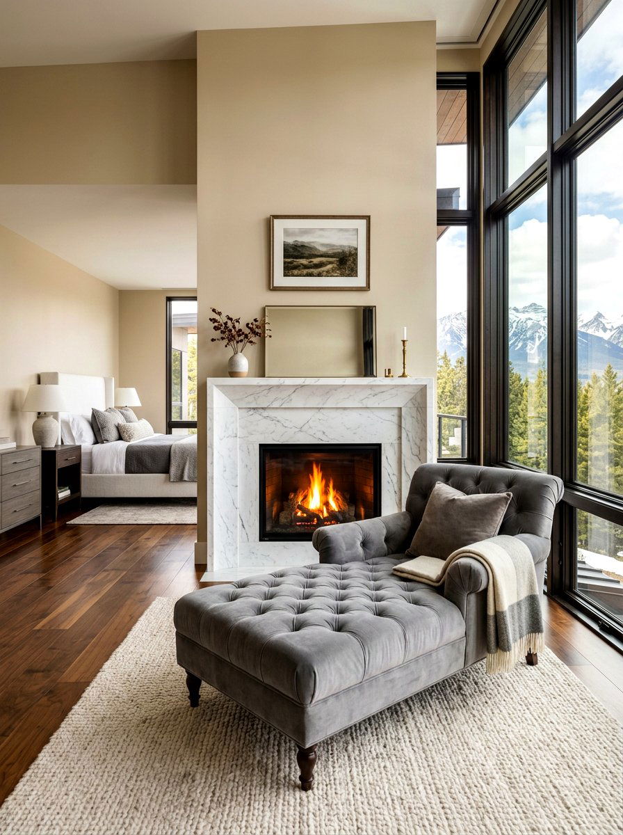 Fireside chaise lounge - 30 hearth seating ideas