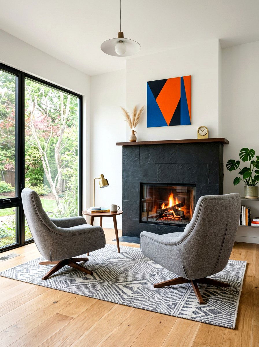 Fireside swivel chairs - 30 hearth seating ideas