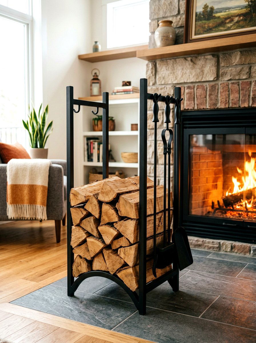 Firewood Rack With Tool Set - 30 firewood rack ideas