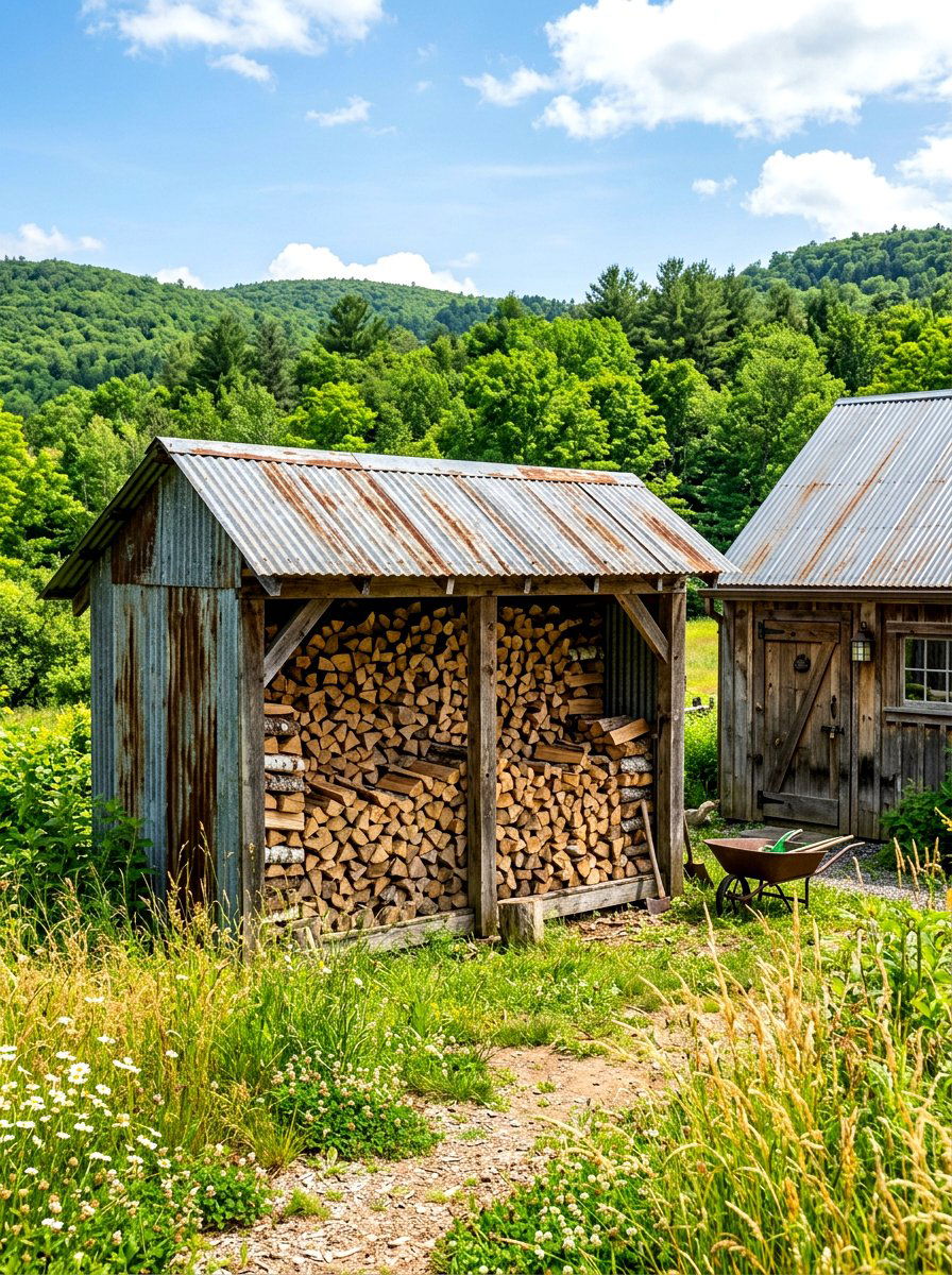 Firewood Shed Corrugated Tin - 30 wood storage shed ideas