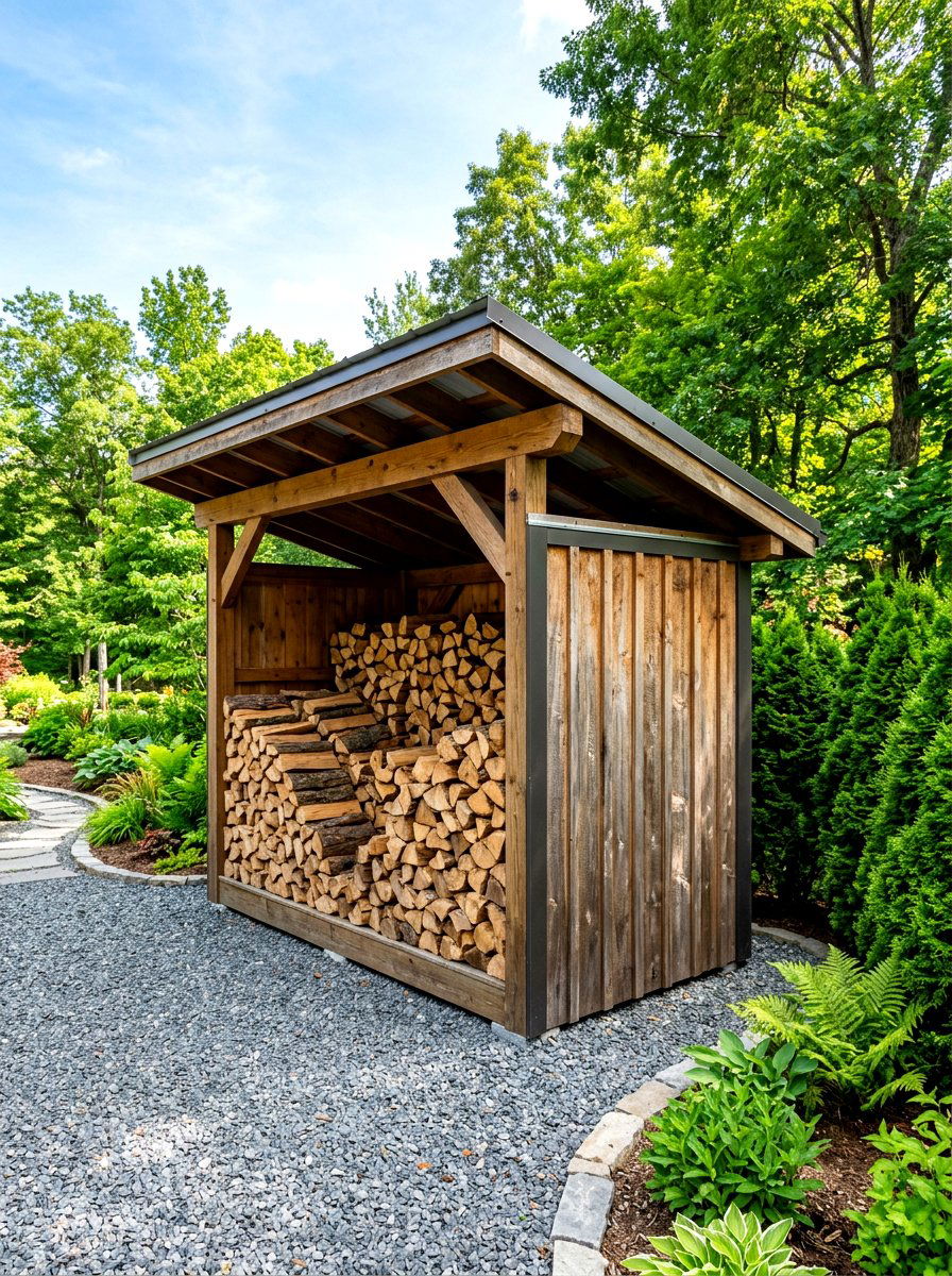 Firewood Shed Enclosed Sides - 30 wood storage shed ideas
