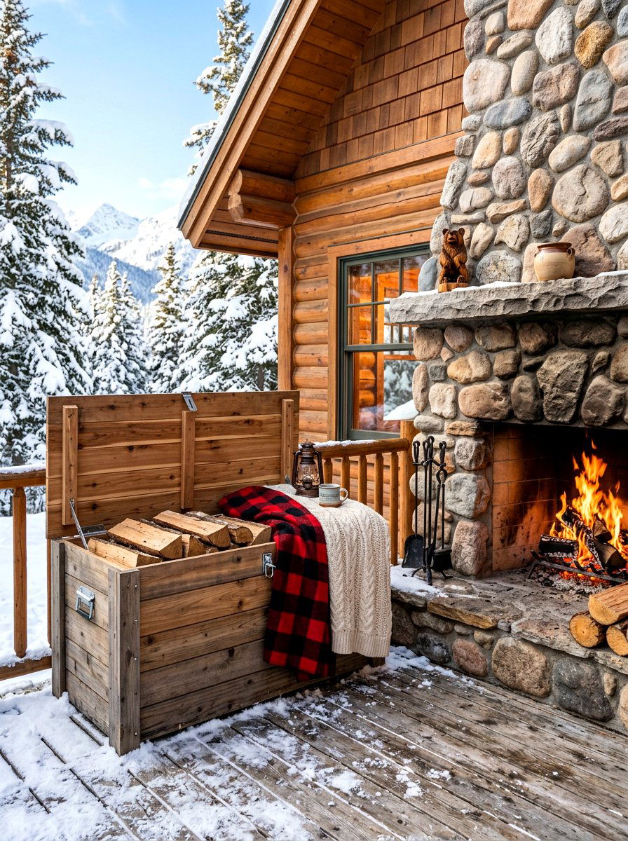 Firewood storage deck box - 30 deck box ideas