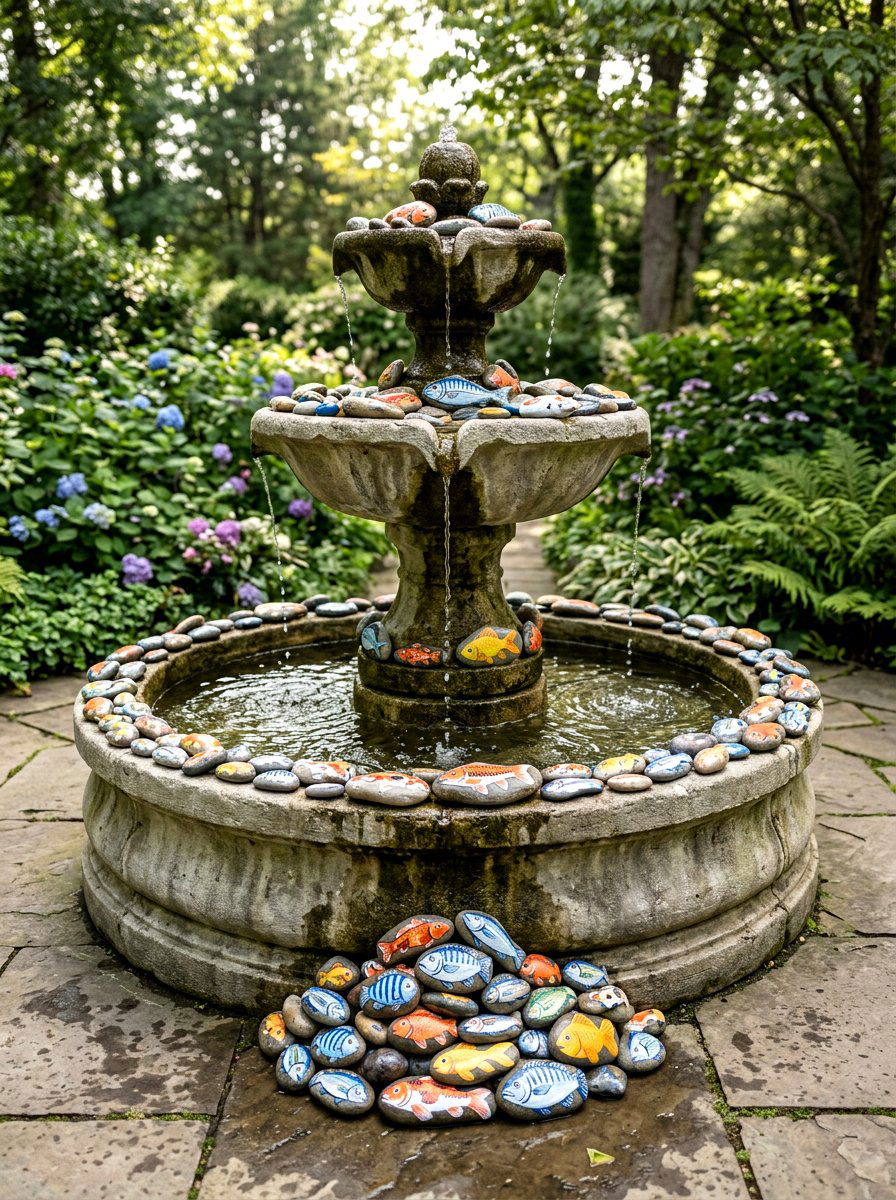Fish Painted Stones - 30 painted rock ideas