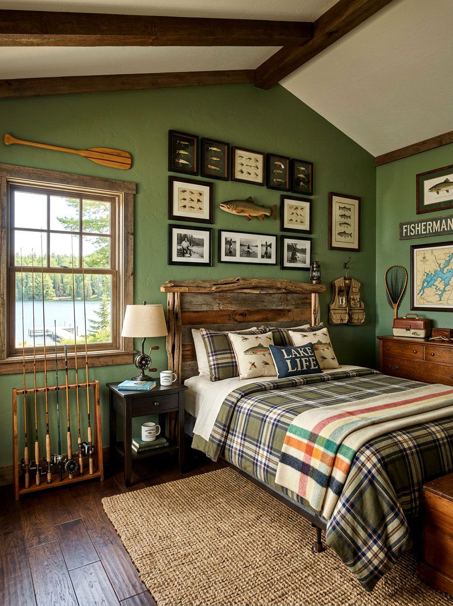 Fishing Bedroom - 30 sports bedroom ideas