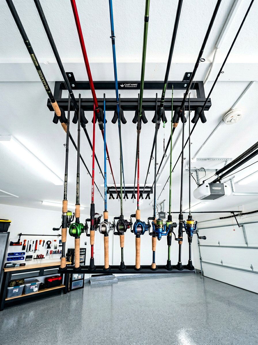Fishing Rod Rack On Garage Ceiling - 30 garage organization for small spaces ideas