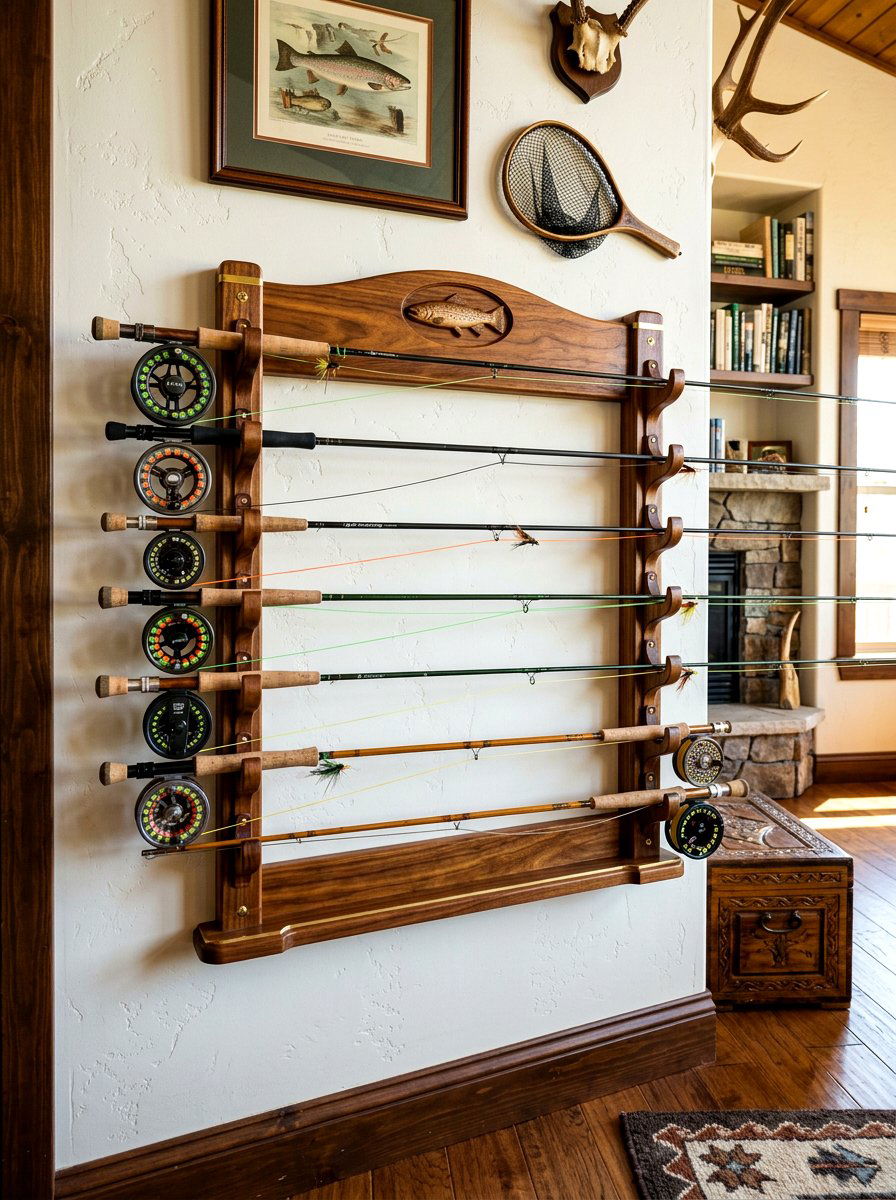 Fishing rod wall mount - 30 garage wall storage ideas