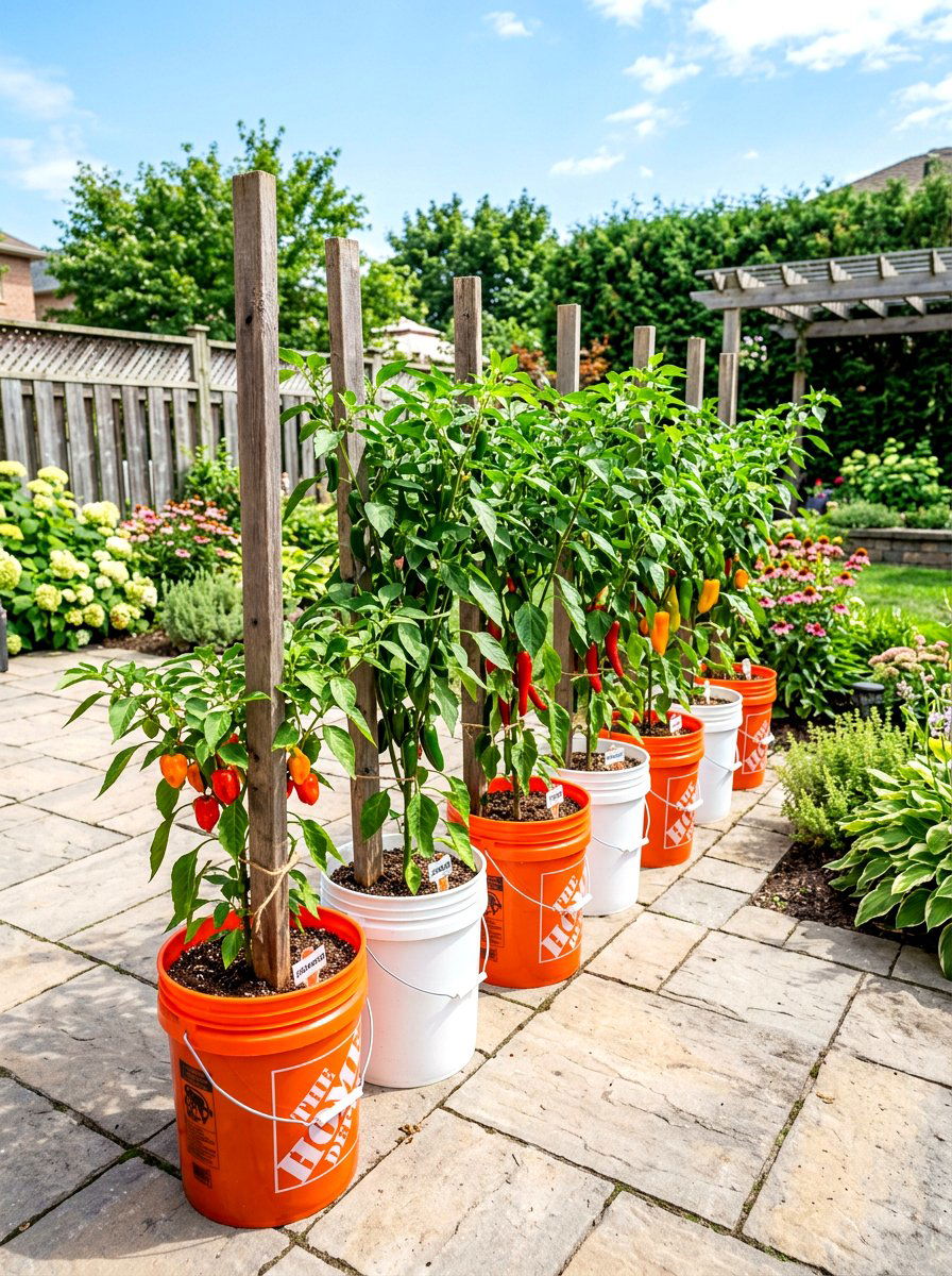 Five Gallon Bucket Garden - 30 budget vegetable garden ideas