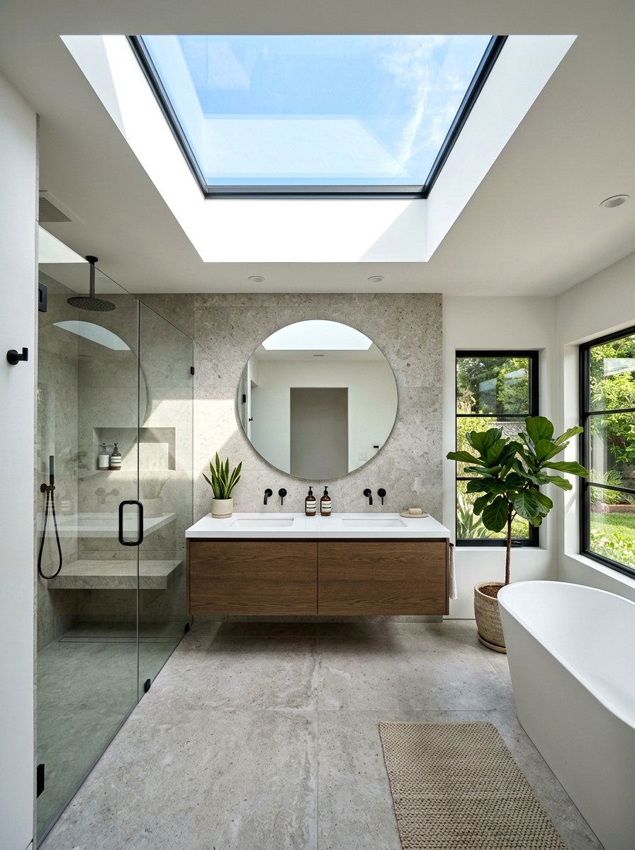 Fixed bathroom skylight - 30 bathroom skylight ideas