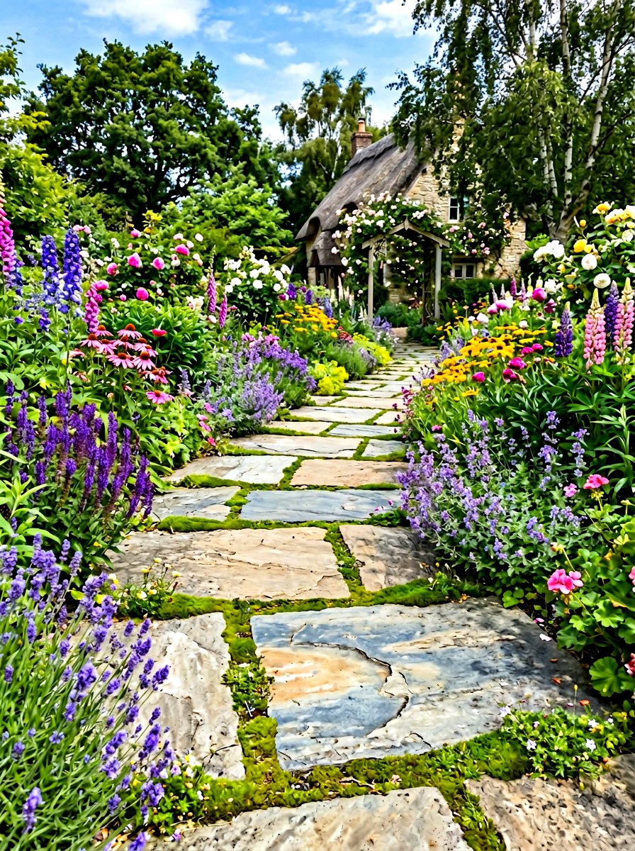 Flagstone Curved Walkway - 30 curved walkway ideas