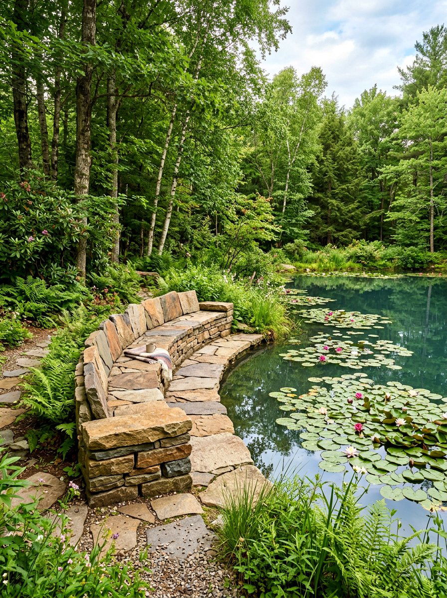 Flagstone Edge Seating - 30 built in patio bench ideas
