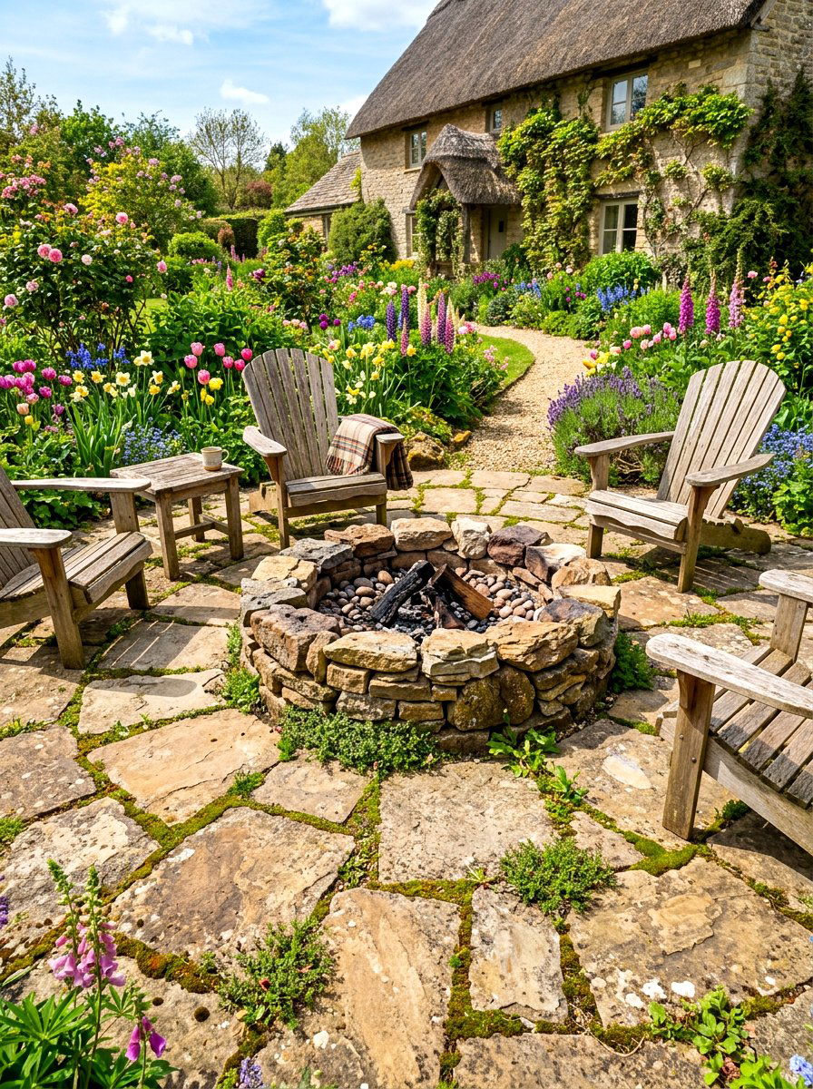 Flagstone Fire Pit Patio - 30 fire pit patio ideas