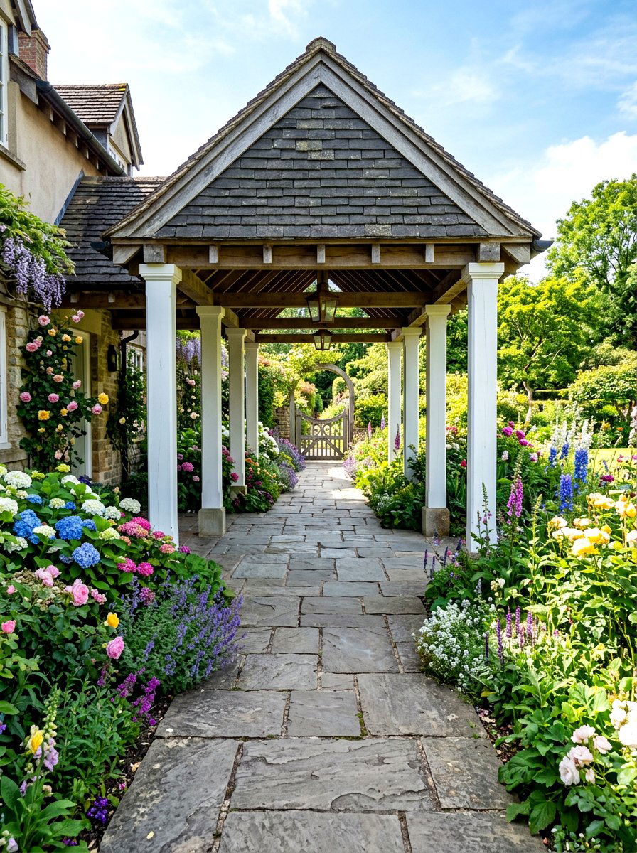 Flagstone Floor Breezeway - 30 breezeway ideas