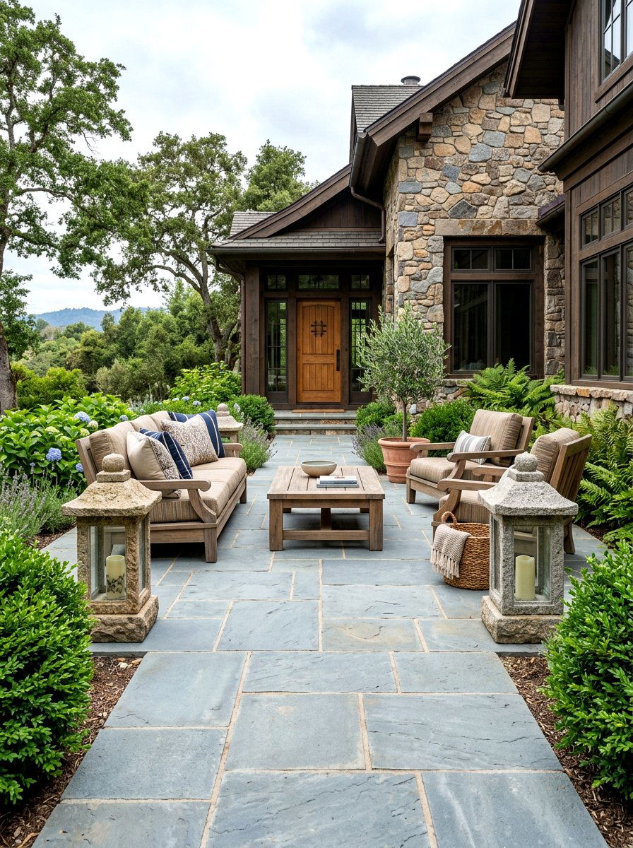 Flagstone Front Patio - 30 front patio ideas