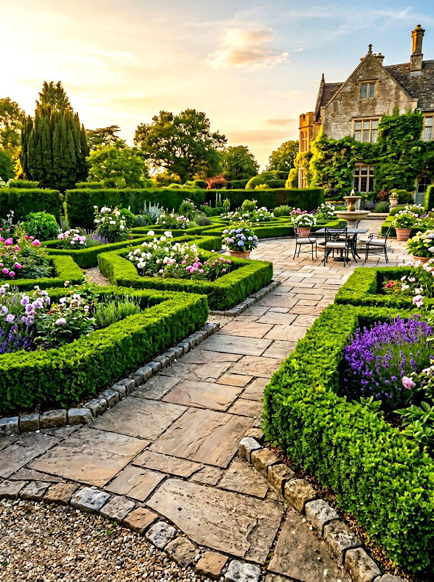 Flagstone Garden Edging - 30 rock border garden ideas