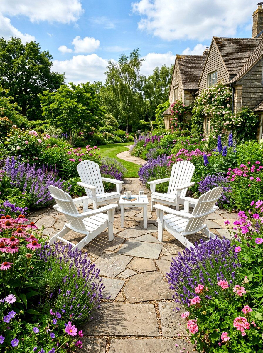 Flagstone Garden Patio - 30 exterior seating area ideas