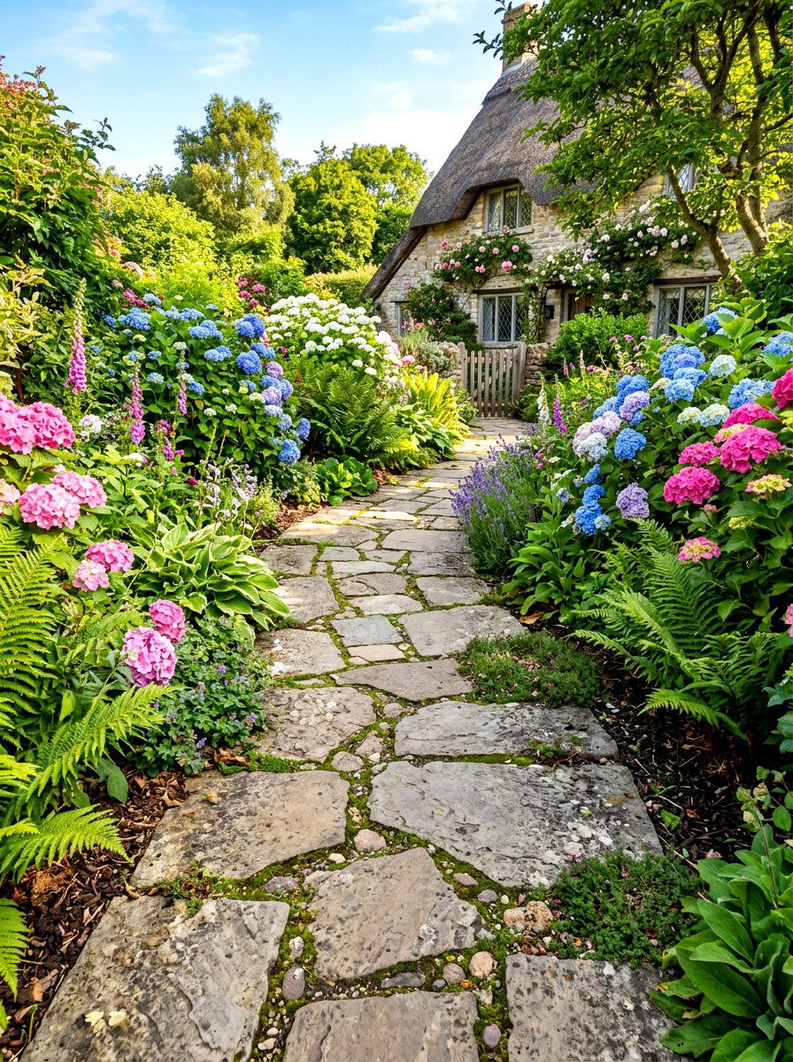 Flagstone Garden Walkway - 30 path through garden ideas