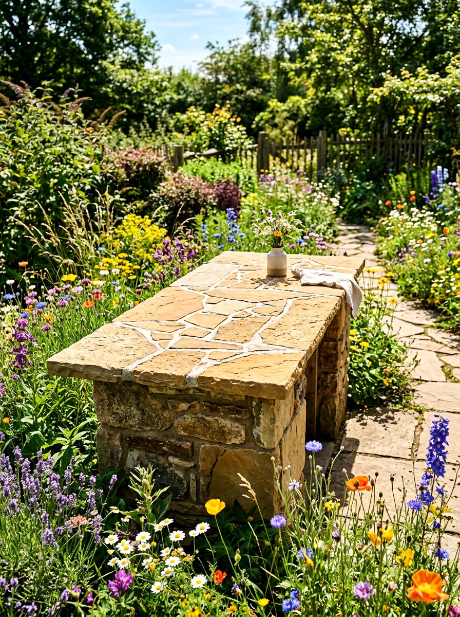 Flagstone Outdoor Counter - 30 outdoor countertop ideas