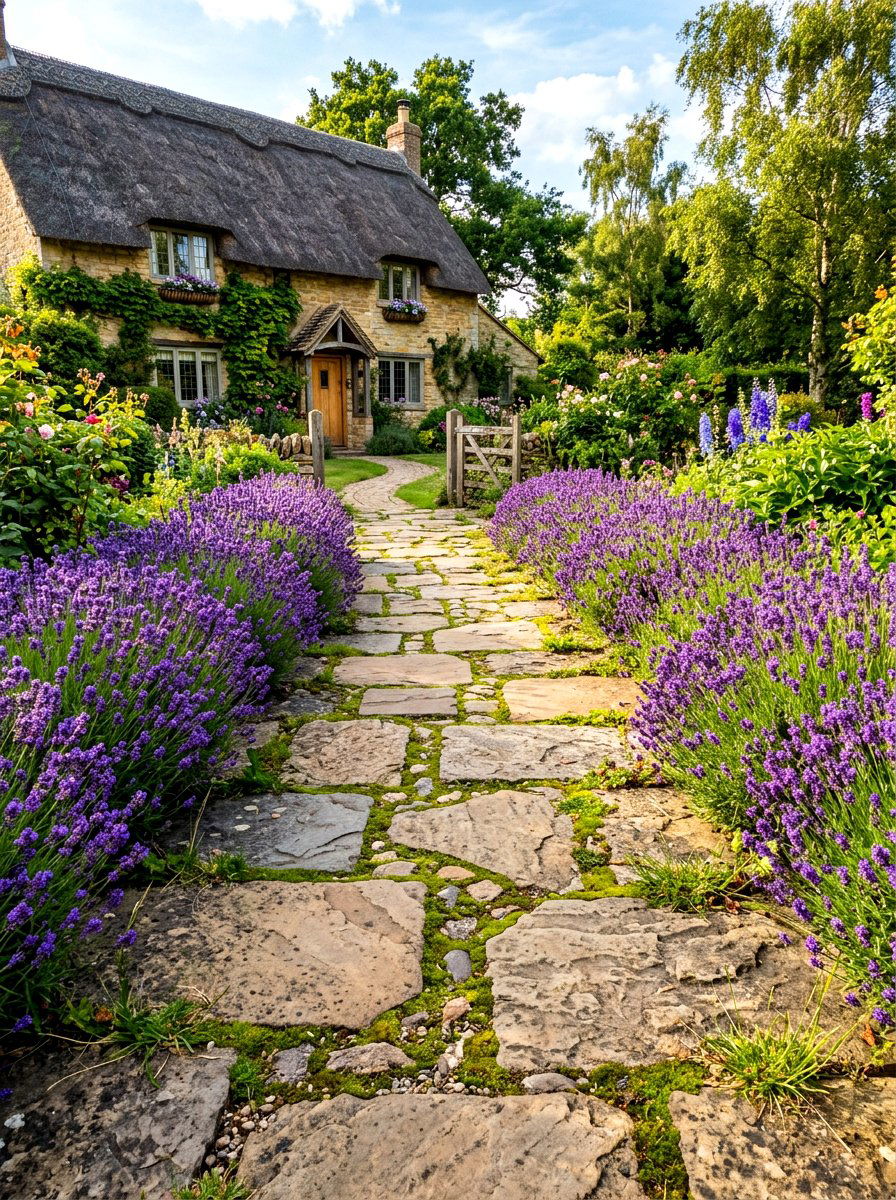 Flagstone Path - 30 front yard walkway ideas