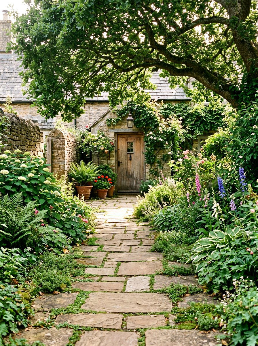 Flagstone Path To Side Door - 30 side entry curb appeal ideas