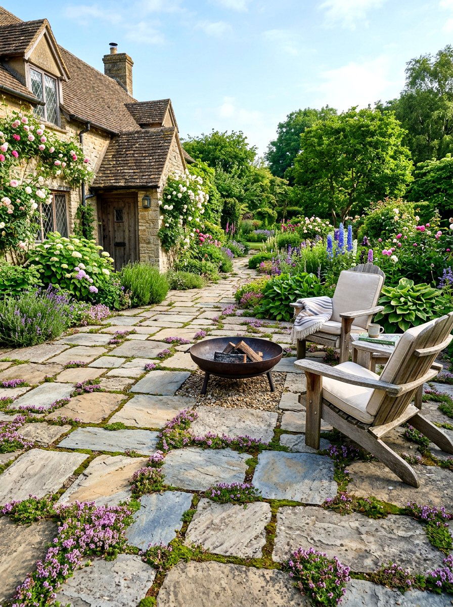 Flagstone Patio - 30 low maintenance landscaping ideas