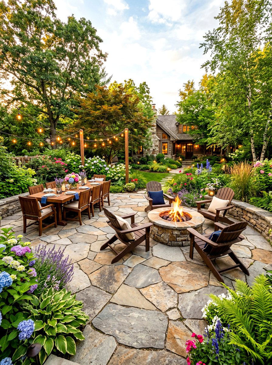 Flagstone Patio - 30 year round garden ideas