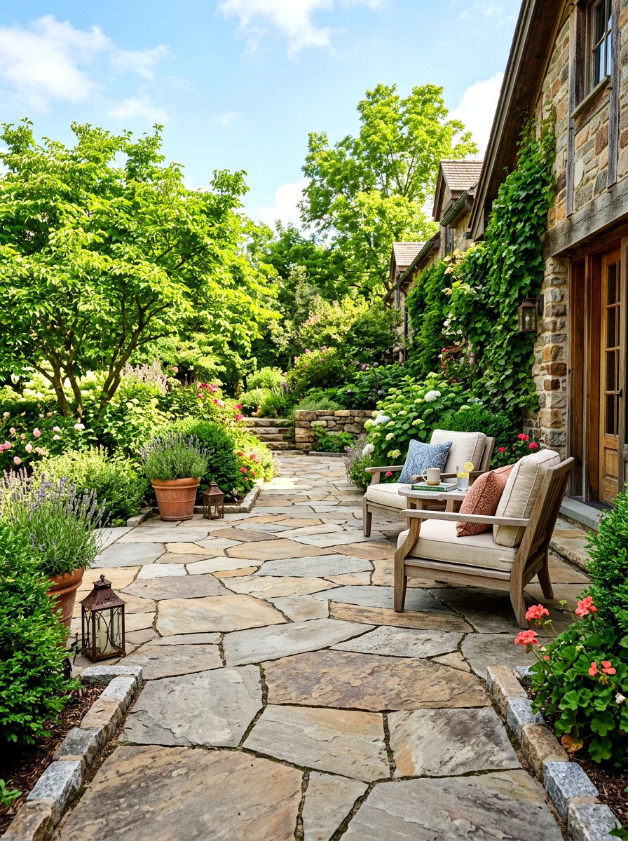 Flagstone Patio Level - 30 hillside landscaping ideas