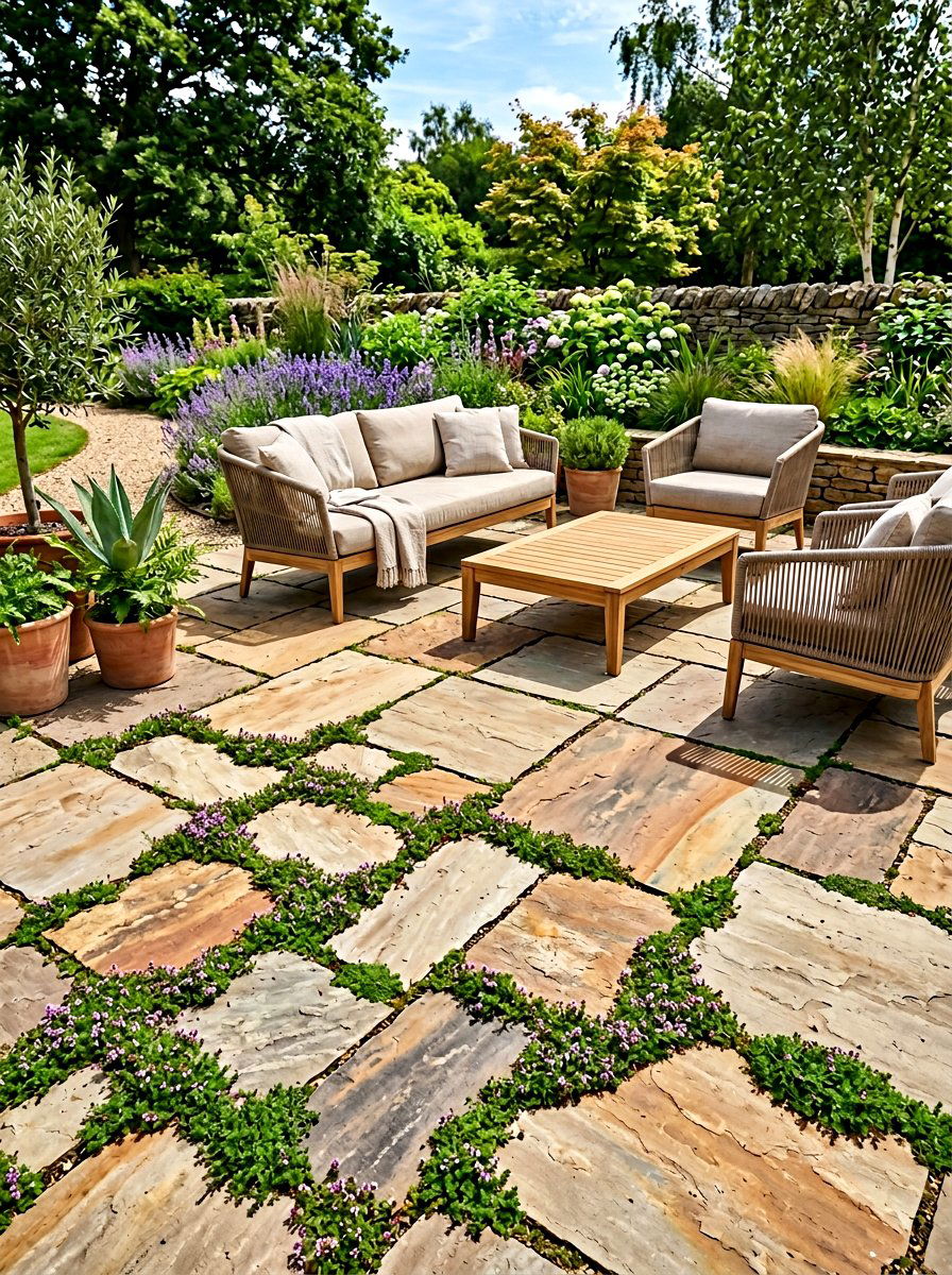 Flagstone Patio Surface - 30 backyard makeover ideas