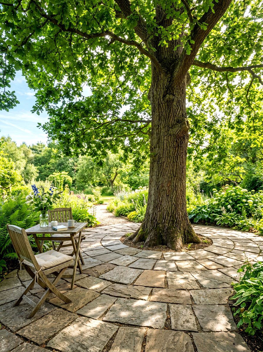 Flagstone Patio Under Tree - 30 flagstone patio ideas