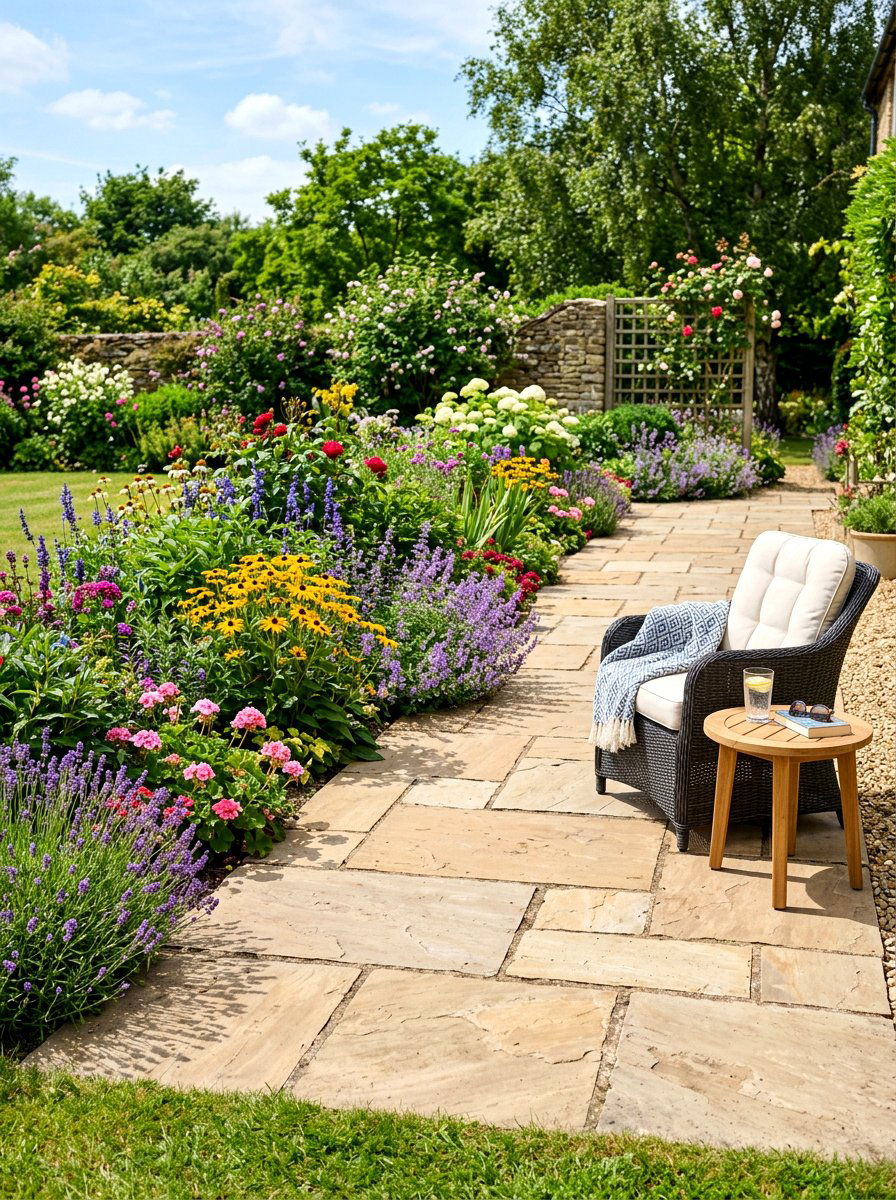 Flagstone Patio With Garden Border - 30 flagstone patio ideas