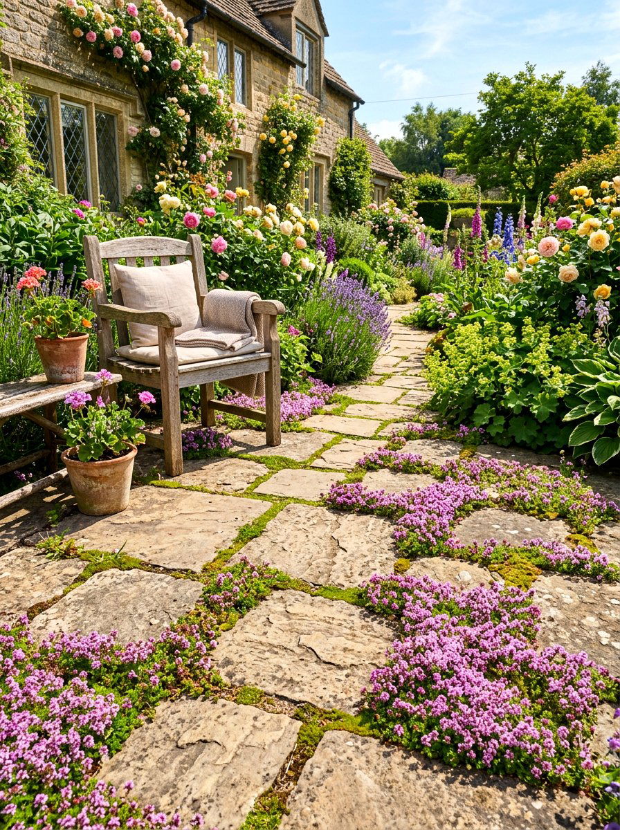 Flagstone Patio With Ground Cover - 30 flagstone patio ideas