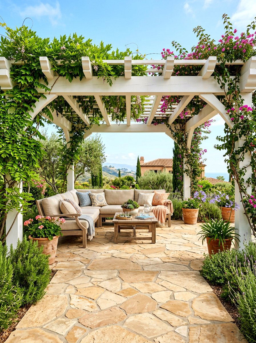 Flagstone Patio With Pergola - 30 flagstone patio ideas