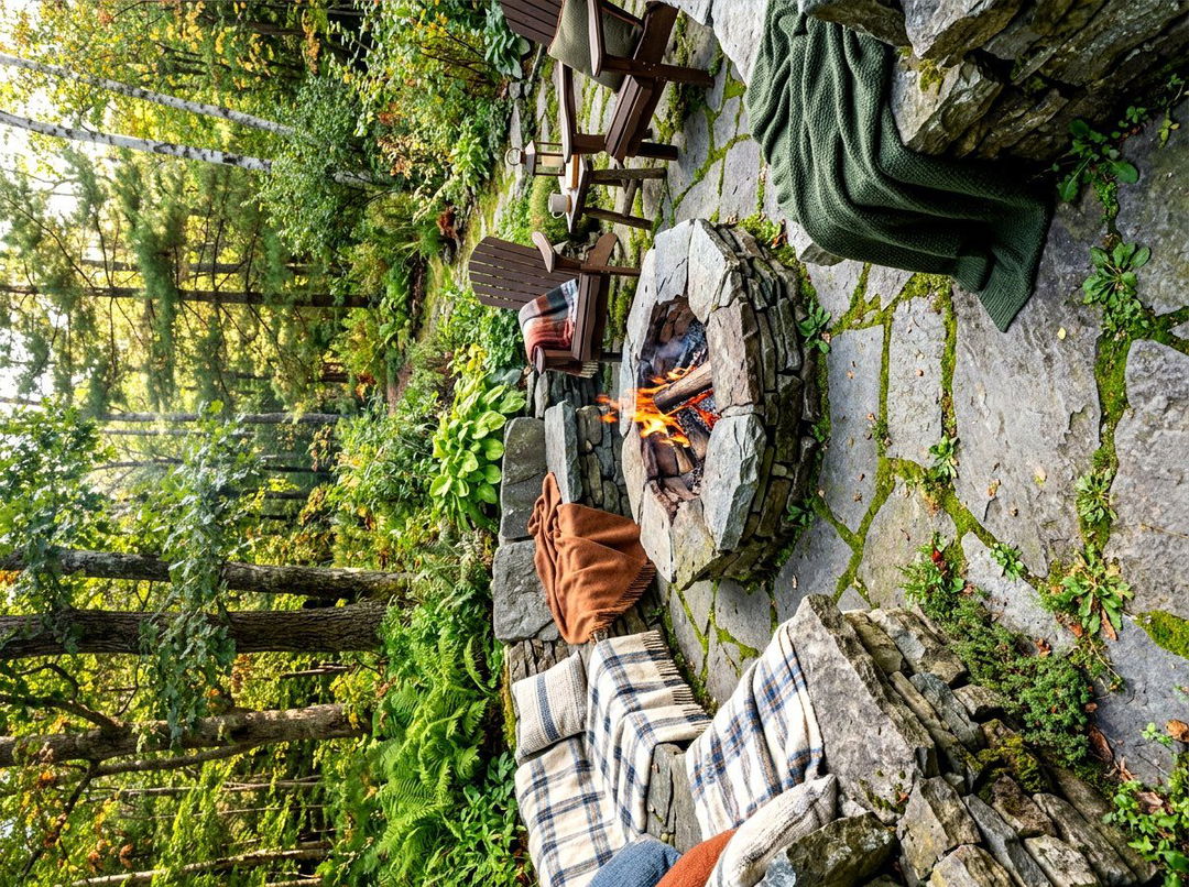 Flagstone Seating Fire Pit - 30 sunken fire lounge ideas