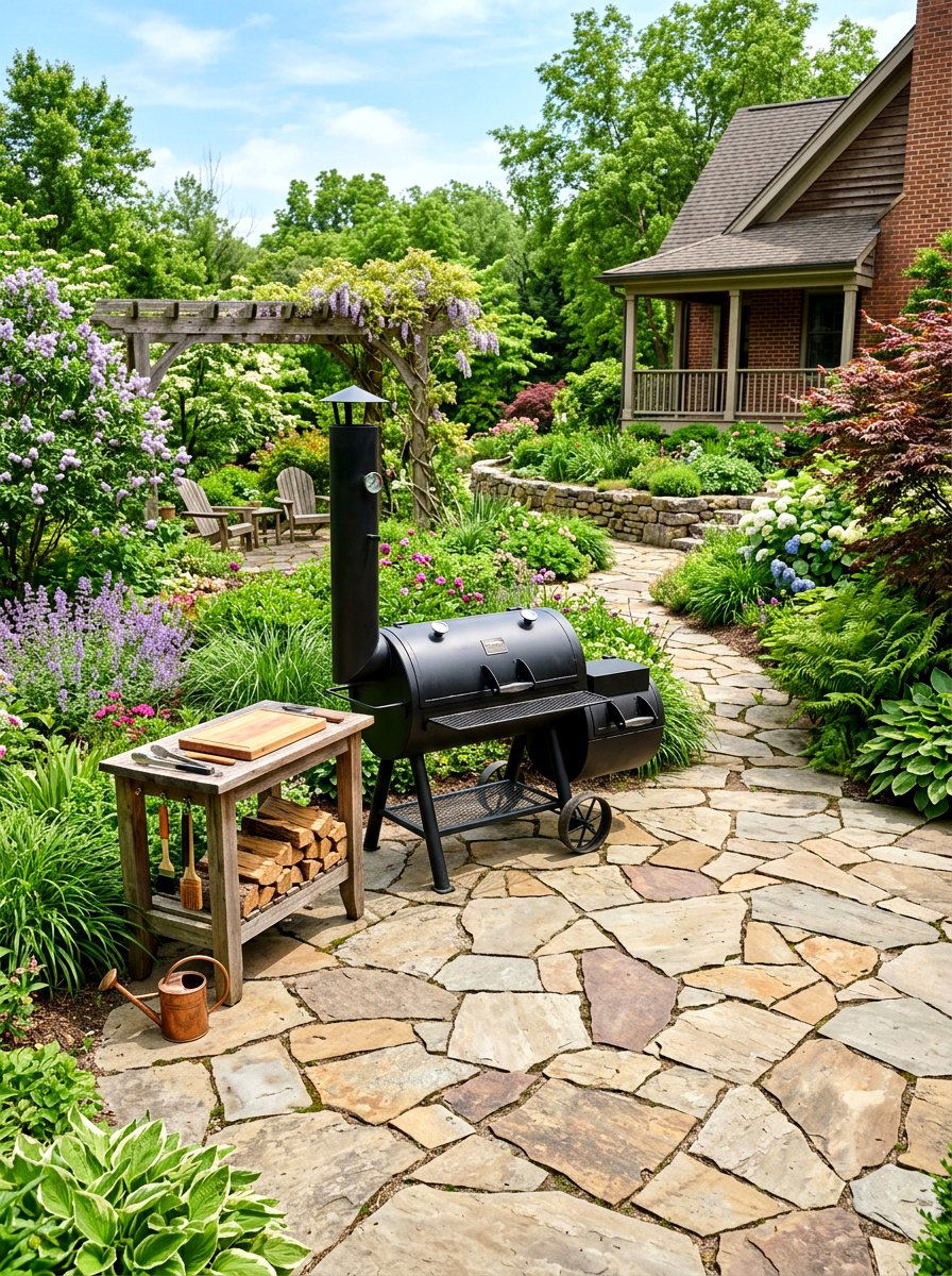 Flagstone Smoker Patio - 30 smoker patio corner ideas