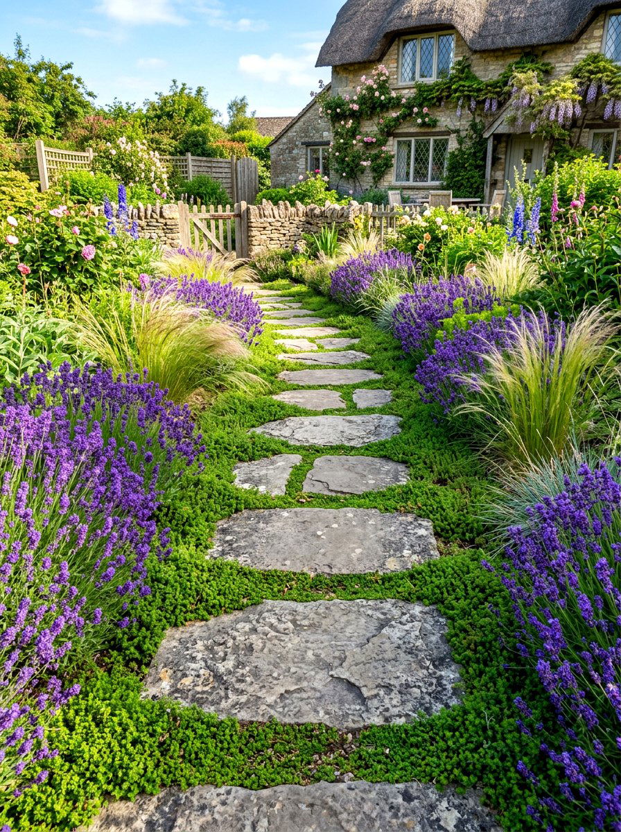 Flagstone Stepping Stone - 30 front walkway ideas