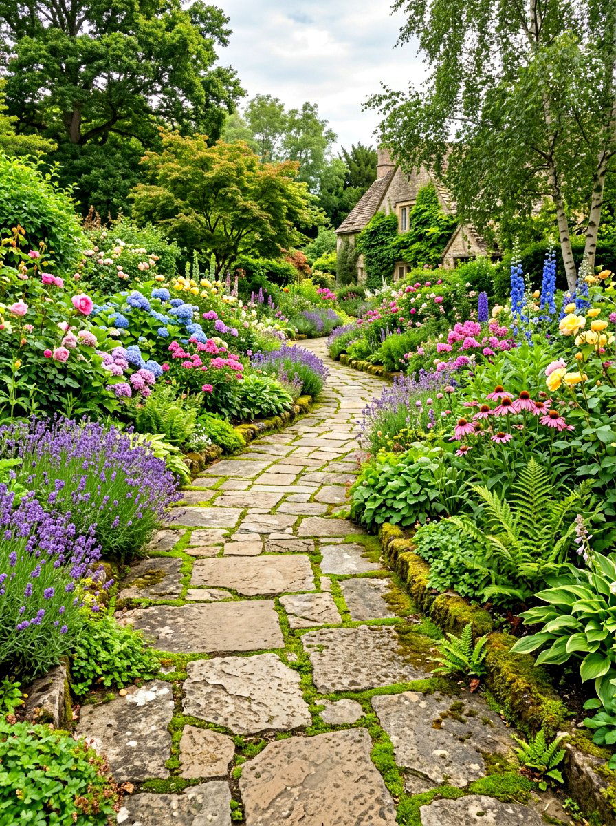 Flagstone Walkway - 30 cottage landscaping ideas
