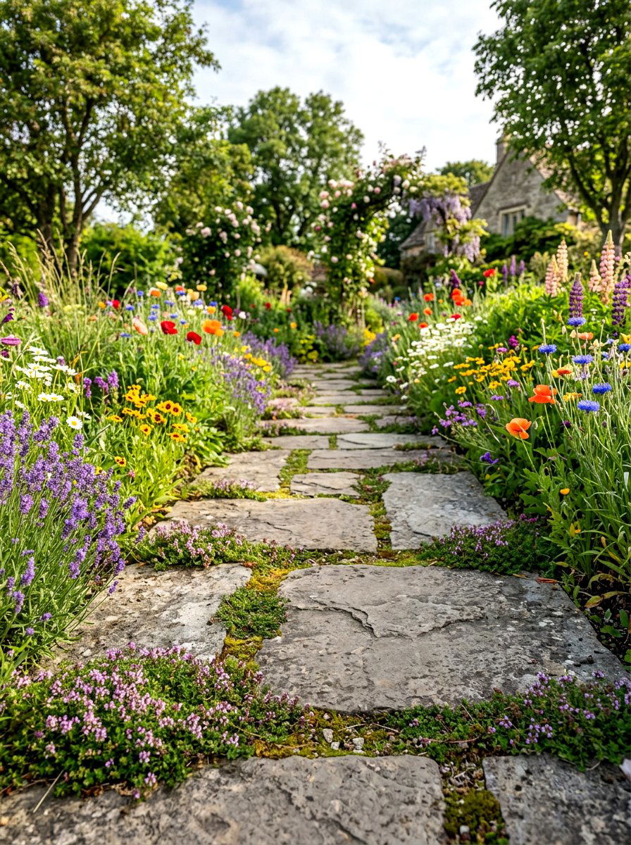 Flagstone Walkway - 30 low water backyard ideas