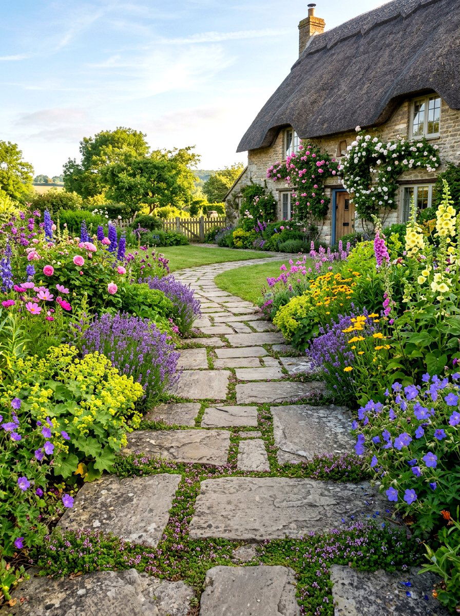 Flagstone Walkway - 30 rock landscaping ideas