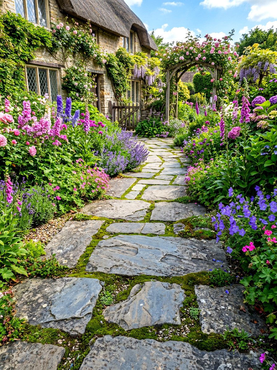 Flagstone Walkway - 30 drainage landscaping ideas