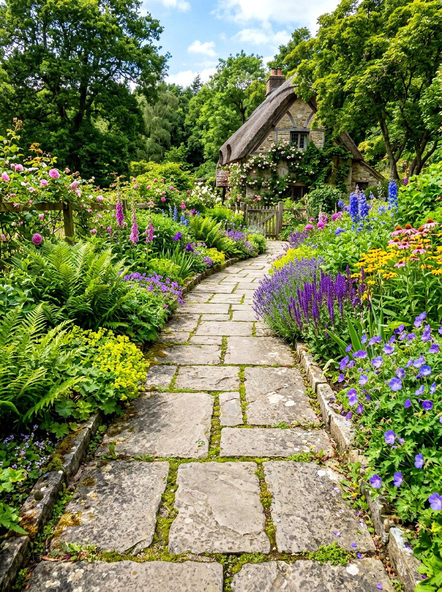 Flagstone Walkway - 30 garden path ideas