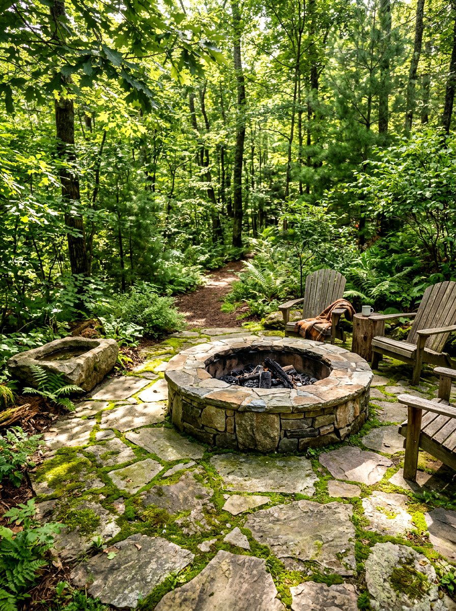 Flagstone fire pit - 30 patio fire pit ideas